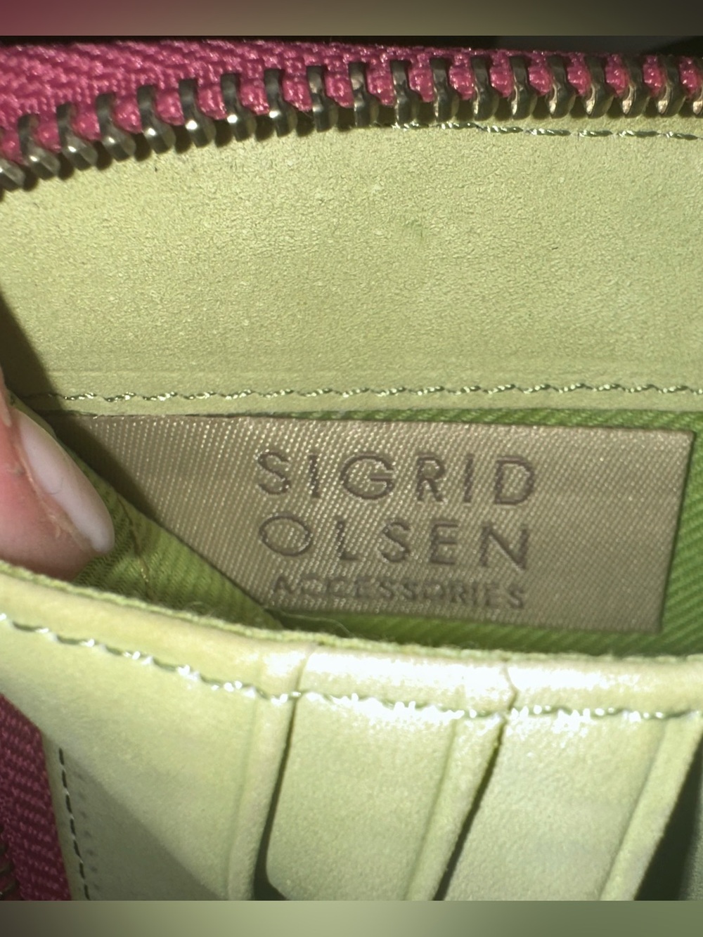 Sigrid Olsen Pink Leather Zip-Around Wallet | Suede Interior | Compact | EUC - Picture 11 of 12